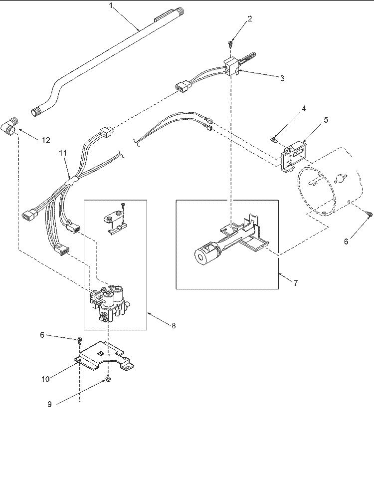 GAS VALVE, IGNITER & GAS CONVERSION KIT Diagram and Parts List for ALG643RBW PALG643RBW1 Amana Dryer