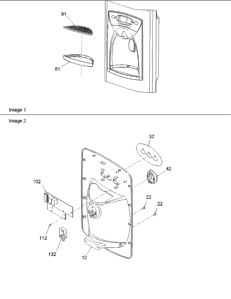 FAÇADE Diagram and Parts List for DRS2663BW PDRS2663BW0 Amana Refrigerator