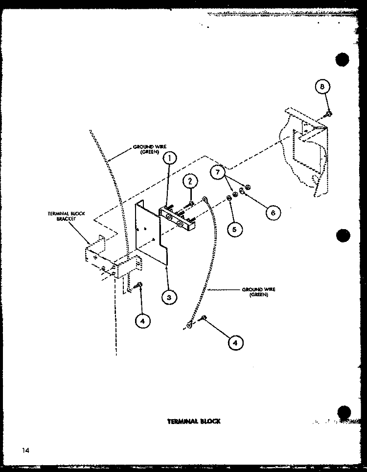 TERMINAL BLOCK Diagram and Parts List for LG2812 P7804816W W Amana Dryer