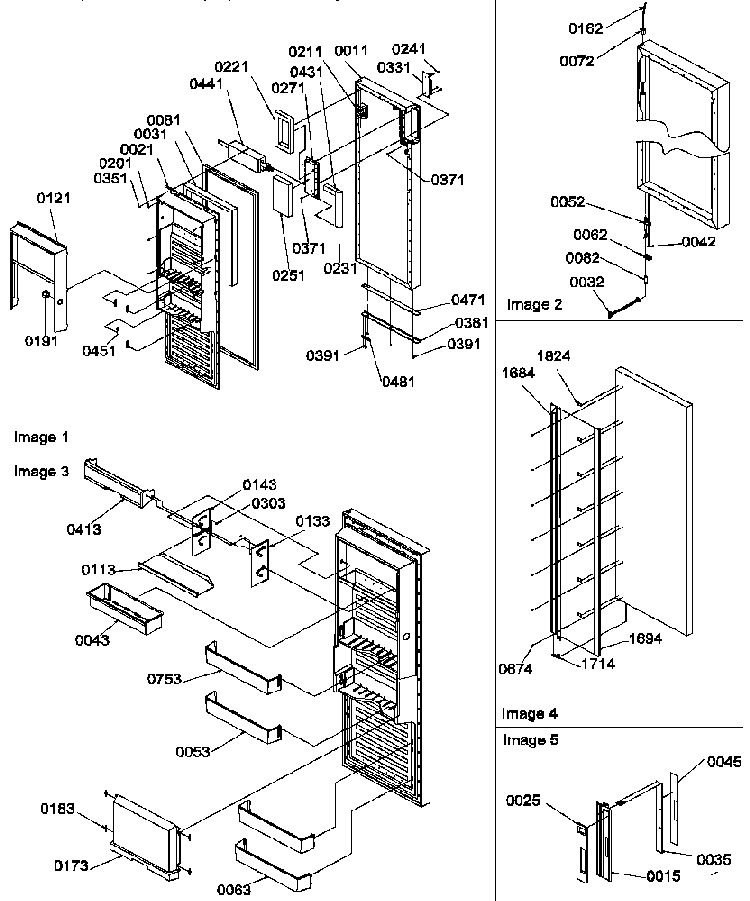 Interior Refrigerator Door Diagram and Parts List for SRDE25TPE-P1190314WE  Amana Refrigerator