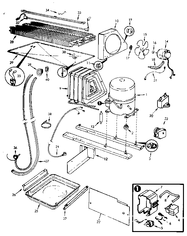Unit Compartment & System Diagram and Parts List for JRTD225LB M9C76A Jenn-Air Refrigerator