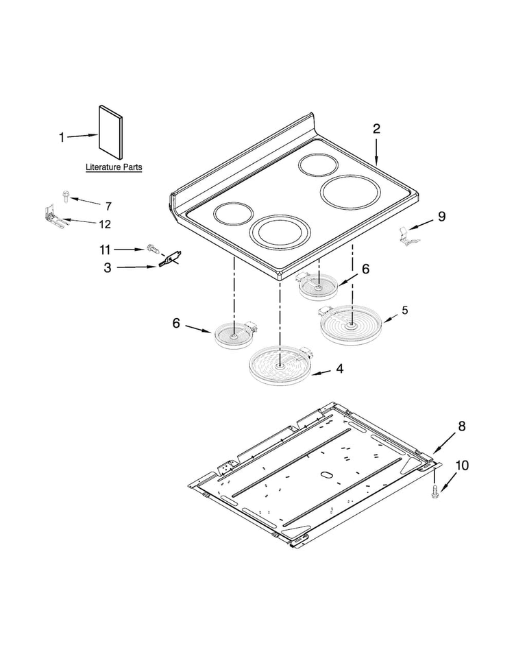 Cooktop Parts Diagram and Parts List for MER8600DE0  Maytag Range