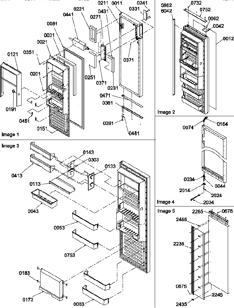 Refrigerator Door Diagram and Parts List for SBDE20S4SW-P1190906WW  Amana Refrigerator