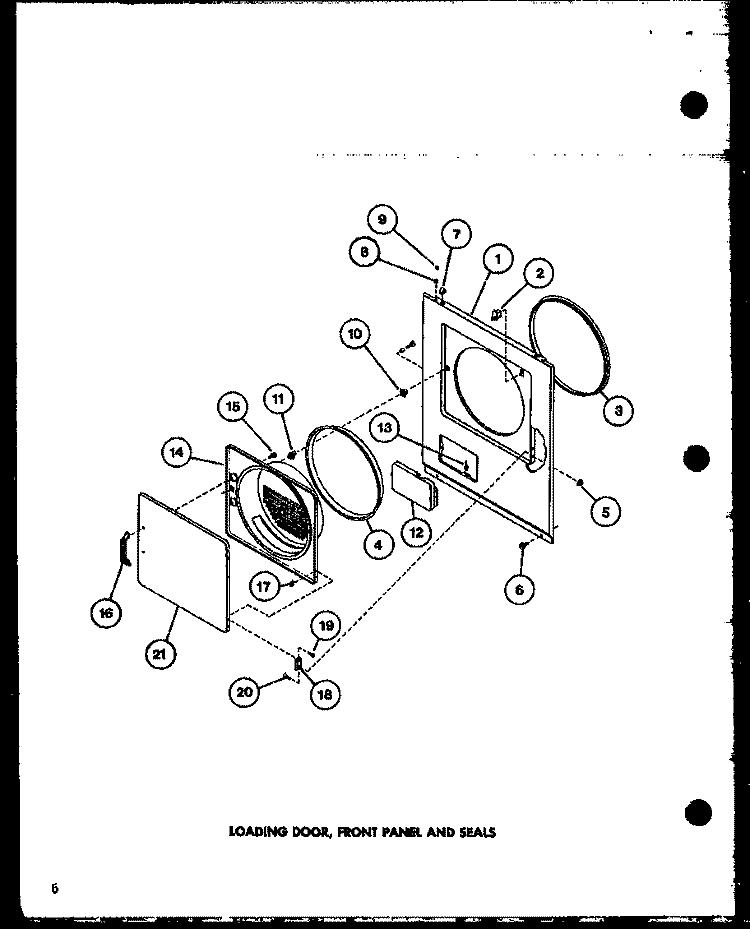 LOADING DOOR Diagram and Parts List for LG1112 P7762216W W Amana Dryer