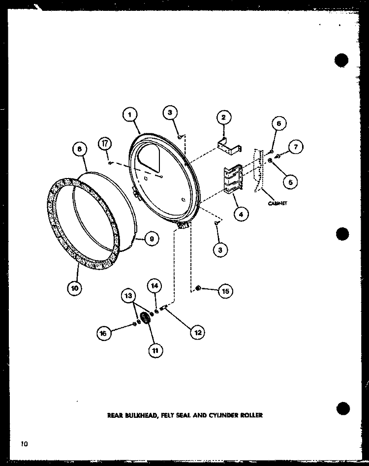 REAR BULKHEAD Diagram and Parts List for LG1112 P7762216W W Amana Dryer
