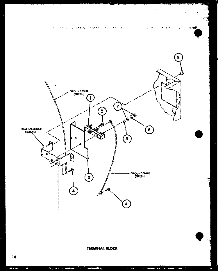 TERMINAL BLOCK Diagram and Parts List for LG1112 P7762216W W Amana Dryer