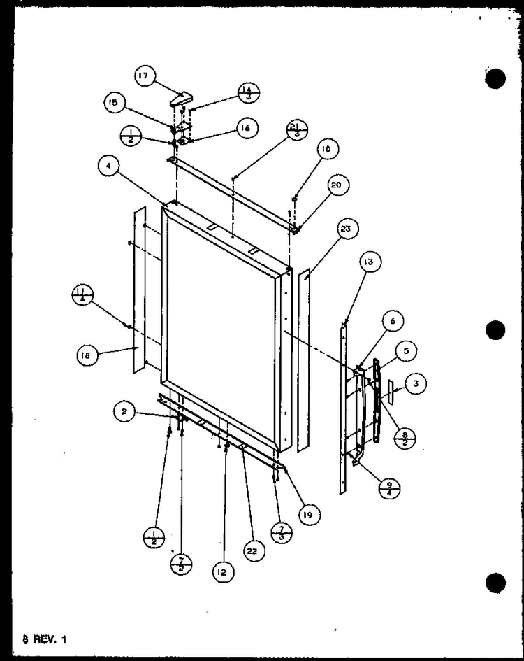 Refrigerator Door And Trim Parts Diagram and Parts List for BZ22QL-P1153001WL  Amana Refrigerator
