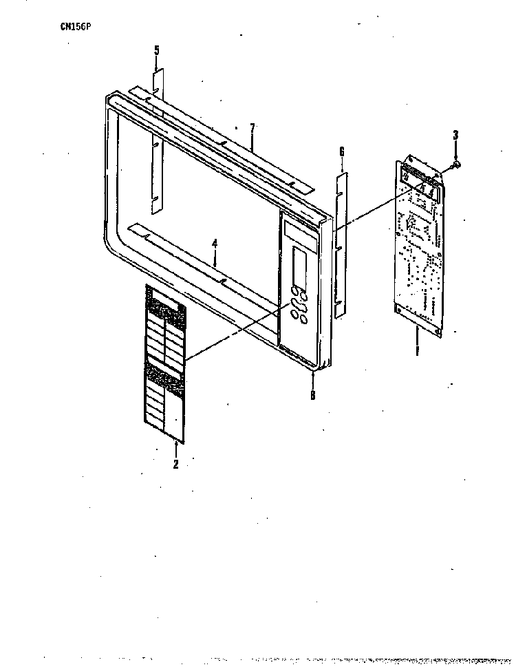 Control Panel Diagram and Parts List for CM52  Crosley Microwave