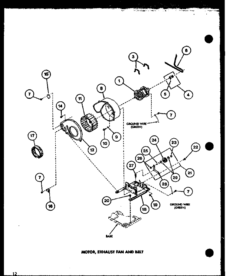 MOTOR Diagram and Parts List for LG2912 P7804826W W Amana Dryer