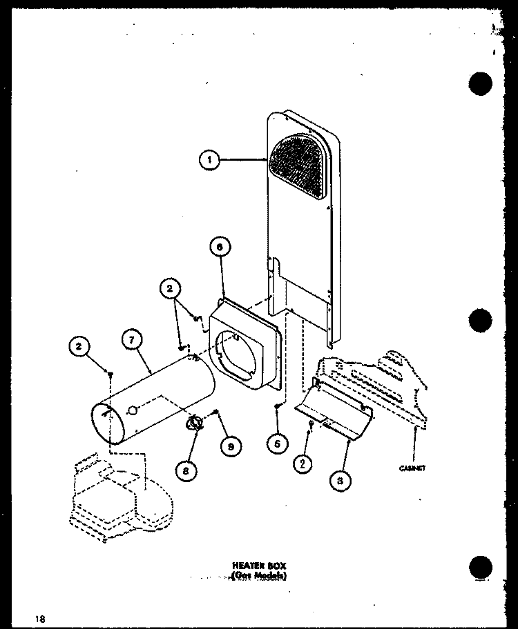 HEATER BOX (GAS MODELS) Diagram and Parts List for LG2912 P7804826W W Amana Dryer