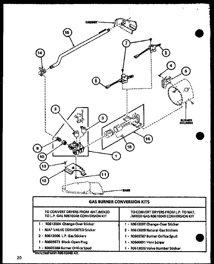 Page 9 Diagram and Parts List for LG2912 P7804826W W Amana Dryer