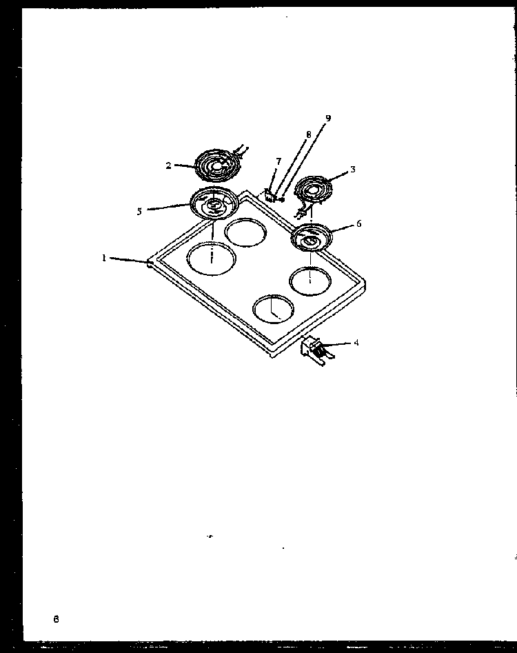 Cooktop Diagram and Parts List for EHT330-P1142446NW  Caloric Range