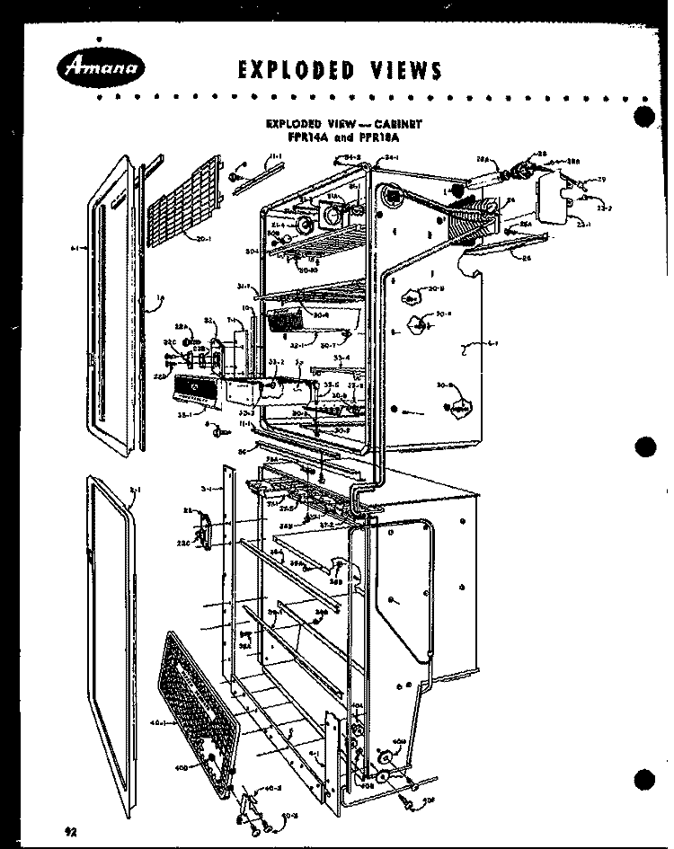 Page 6 Diagram and Parts List for FPR14-1  Amana Refrigerator
