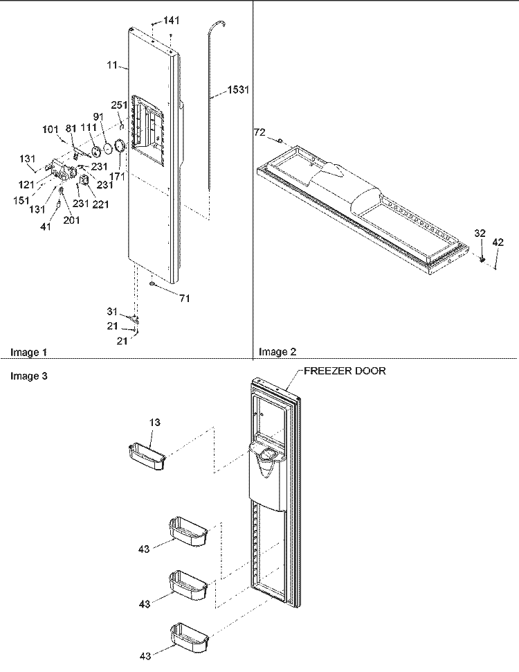 FREEZER DOOR Diagram and Parts List for ARS2464BB PARS2464BB0 Amana Refrigerator