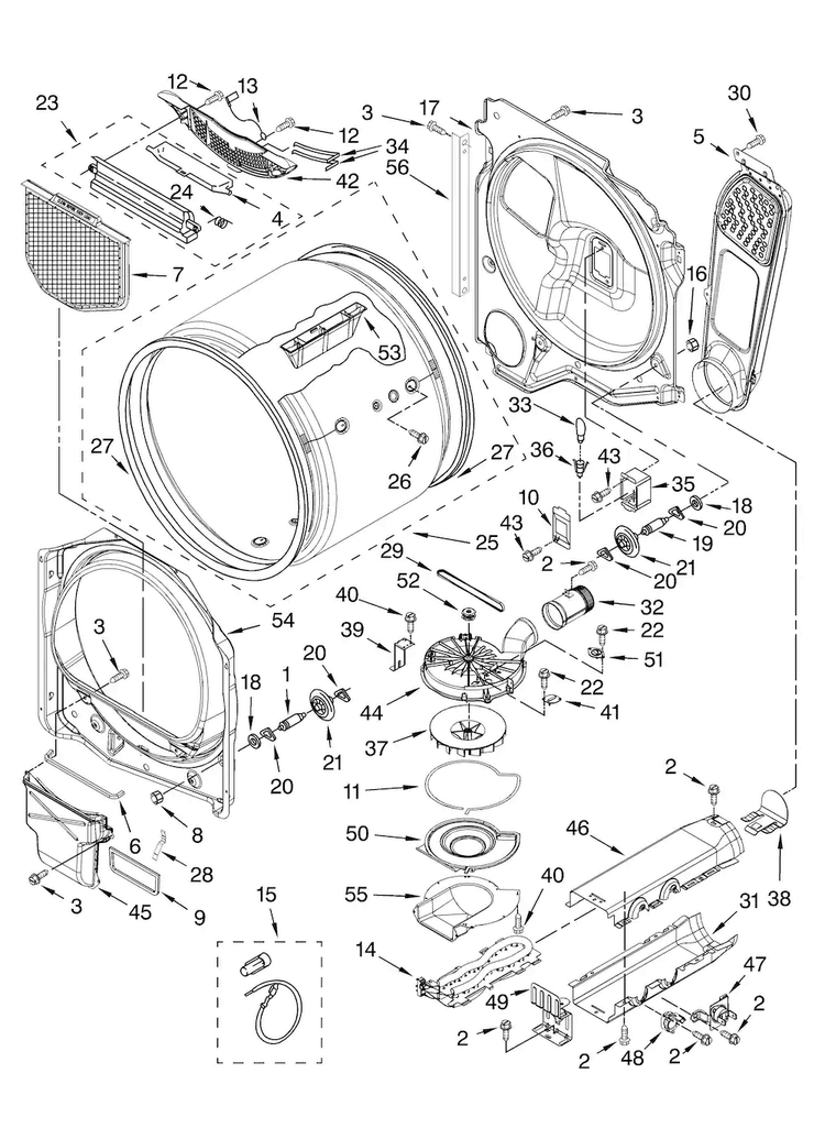 Bulkhead Parts, Optional Parts Diagram and Parts List for MEDB200VQ0  Maytag Dryer