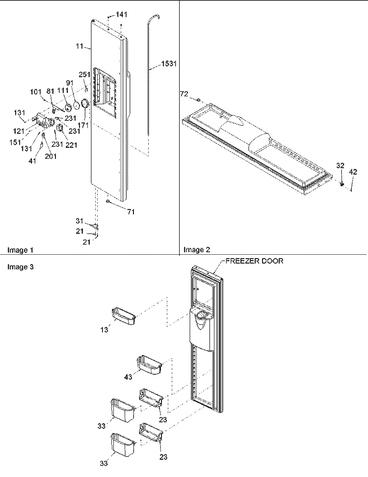 Freezer Door Diagram and Parts List for ARS266RBB PARS266RBB0 Amana Refrigerator