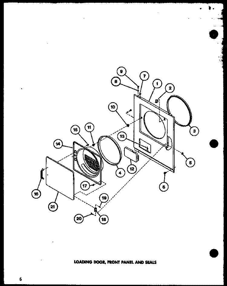 LOADING DOOR Diagram and Parts List for LG2412 P7762228W W Amana Dryer