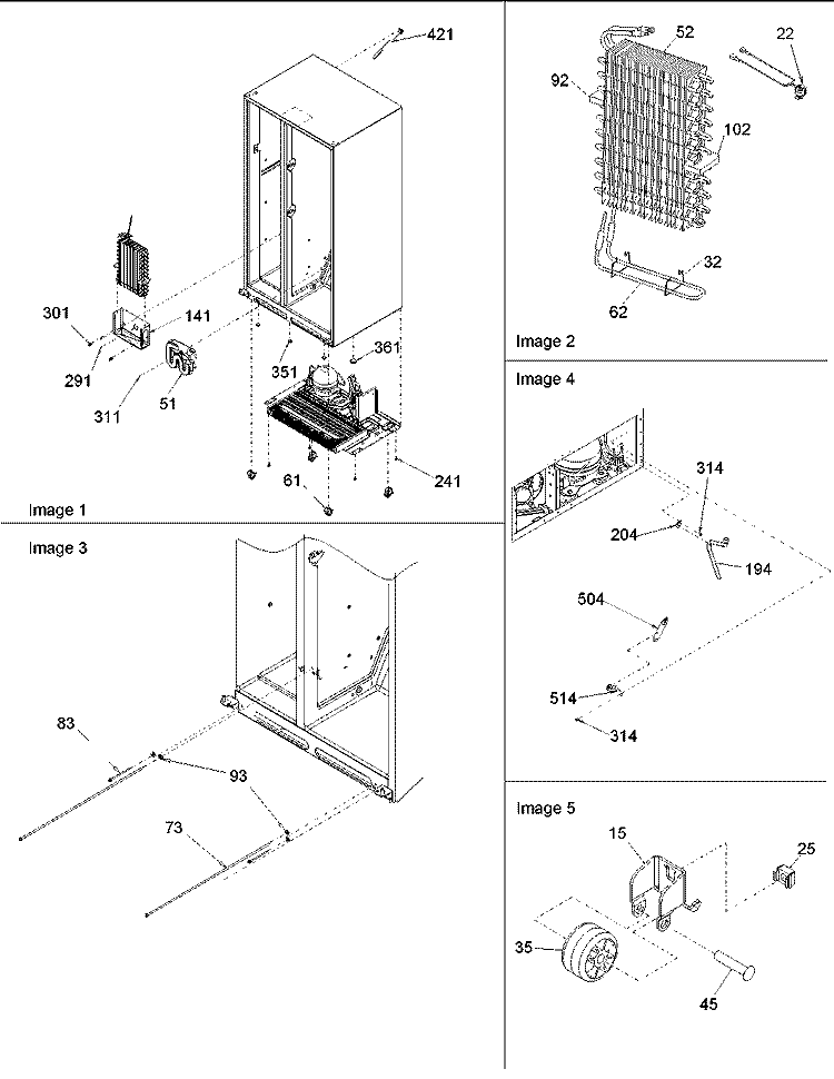 Evap Assy, Drier & Rollers Diagram and Parts List for ARS266RBB PARS266RBB0 Amana Refrigerator