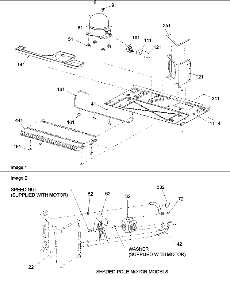 Machine Compartment Diagram and Parts List for ARS266RBB PARS266RBB0 Amana Refrigerator