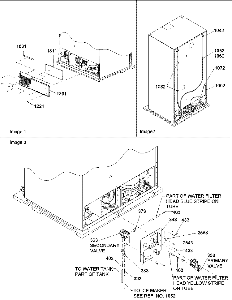 Cabinet Back Diagram and Parts List for ARS266RBB PARS266RBB0 Amana Refrigerator