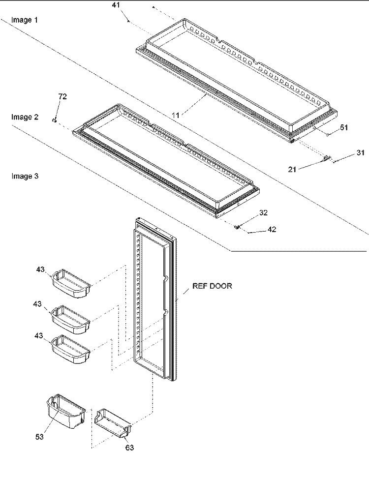 Refrigerator Door Diagram and Parts List for ARSE664BS PARSE664BS0 Amana Refrigerator