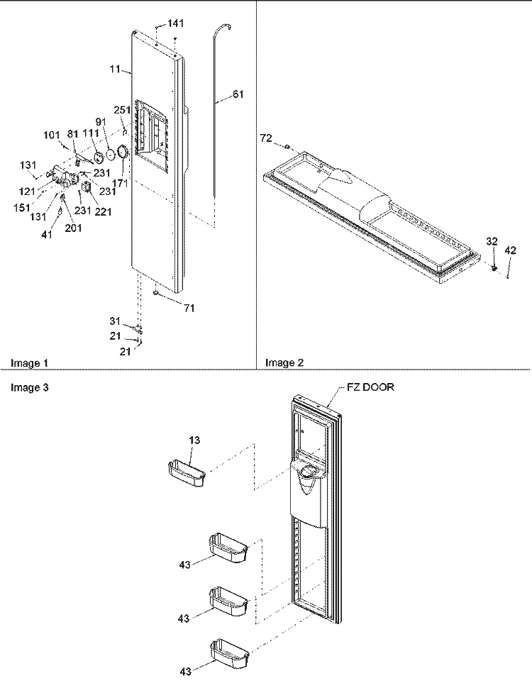 Freezer Door Diagram and Parts List for ARSE664BS PARSE664BS0 Amana Refrigerator