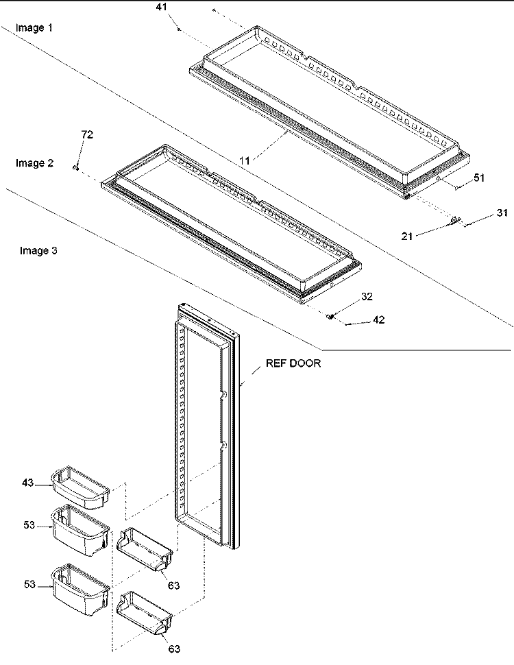 Refrigerator Door Diagram and Parts List for ARSE66MBC PARSE66MBC0 Amana Refrigerator