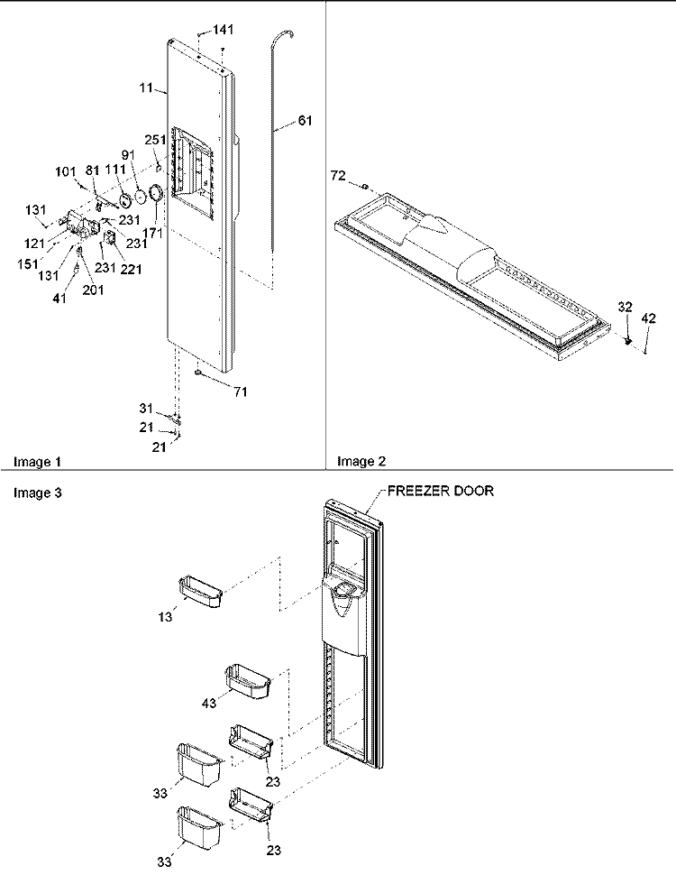 Freezer Door Diagram and Parts List for ARSE66MBC PARSE66MBC0 Amana Refrigerator