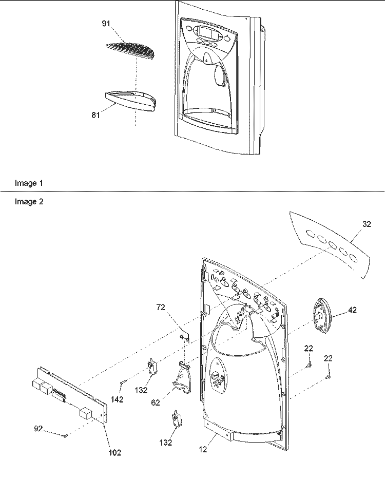 Façade Diagram and Parts List for ARSE66MBC PARSE66MBC0 Amana Refrigerator
