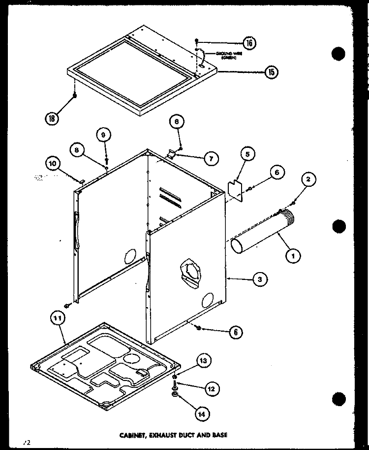 CABINET Diagram and Parts List for LG2412 P7762228W W Amana Dryer