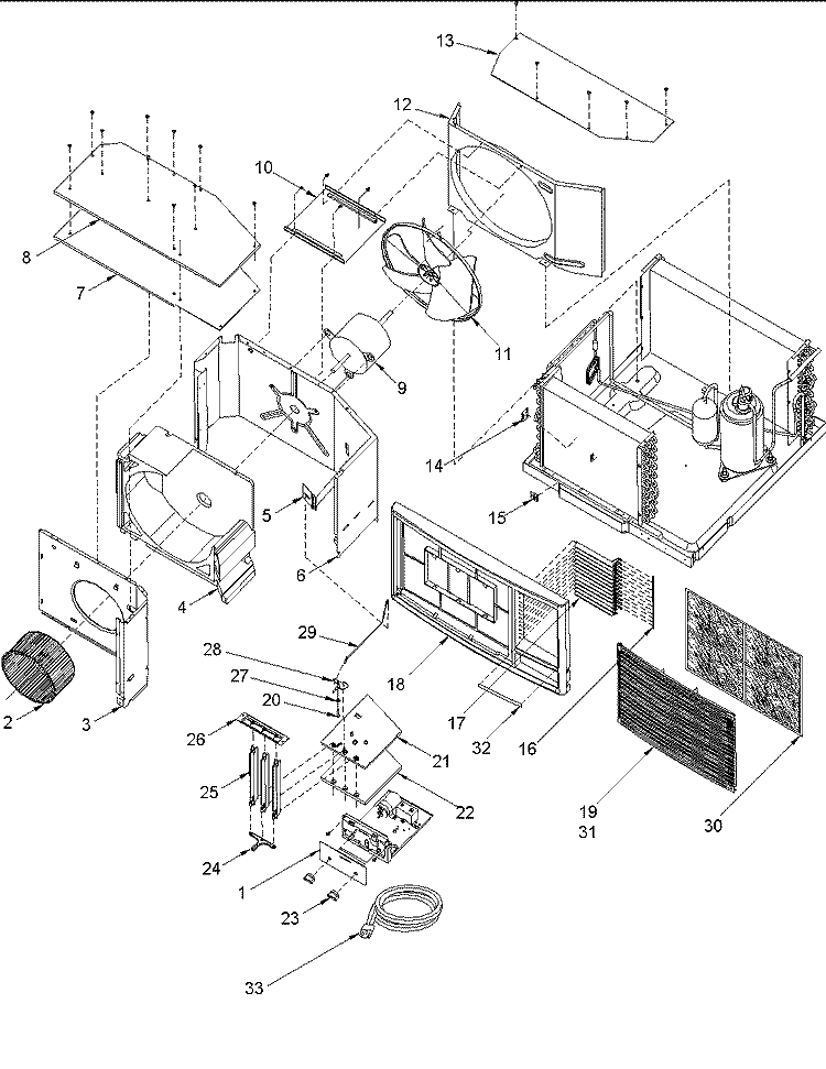 CHASSIS ASSEMBLY Diagram and Parts List for AAC141SRA PAAC141SRA0 Amana Air Conditioner