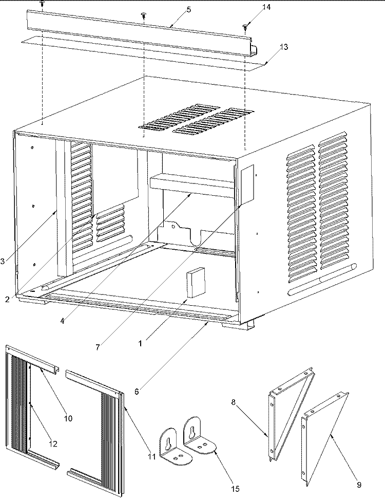 Outer Case Assembly Diagram and Parts List for AAC101SRA PAAC101SRA0 Amana Air Conditioner