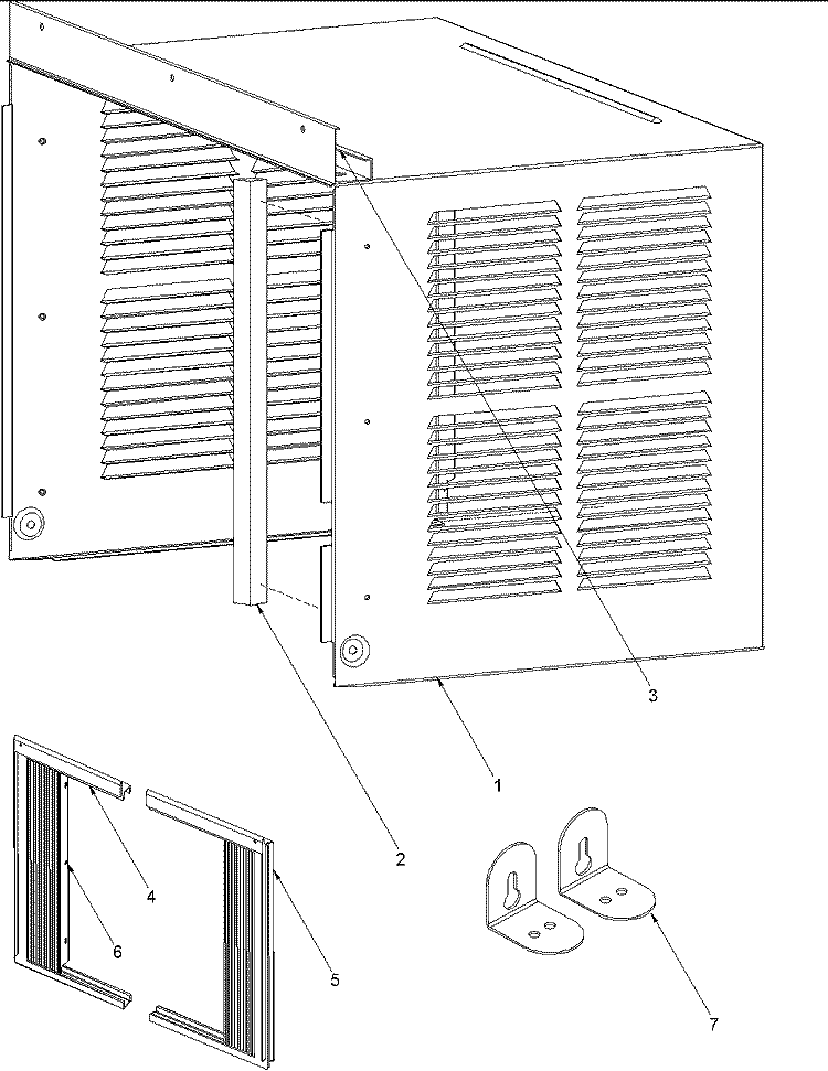 OUTER CASE ASSEMBLY Diagram and Parts List for AAC051FRA PAAC051FRA0 Amana Air Conditioner