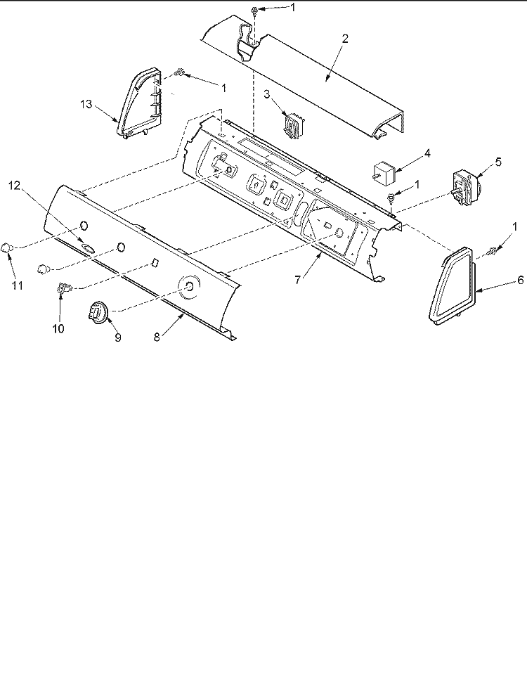 Control Panel Diagram and Parts List for ALG643RMW PALG643RMW Amana Dryer