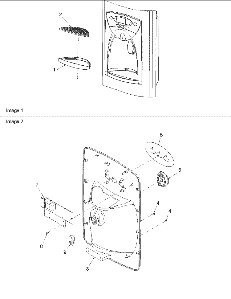 FAÇADE Diagram and Parts List for DRSE663BC PDRSE663BC0 Amana Refrigerator