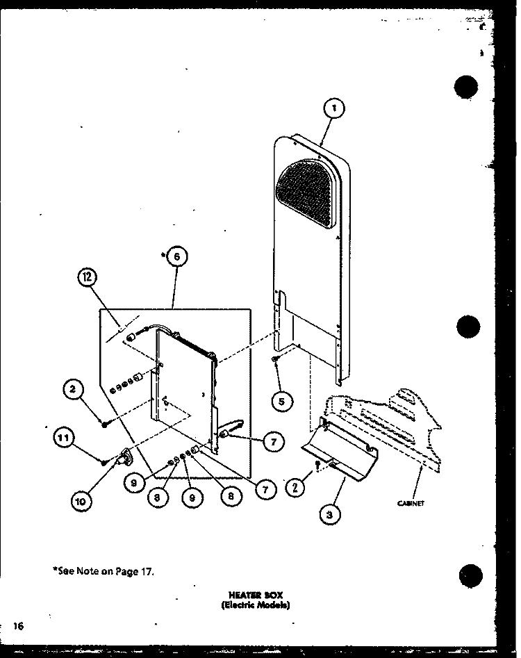 HEATER BOX (ELECTRIC MODELS) Diagram and Parts List for LED302 P7762221W Amana Dryer