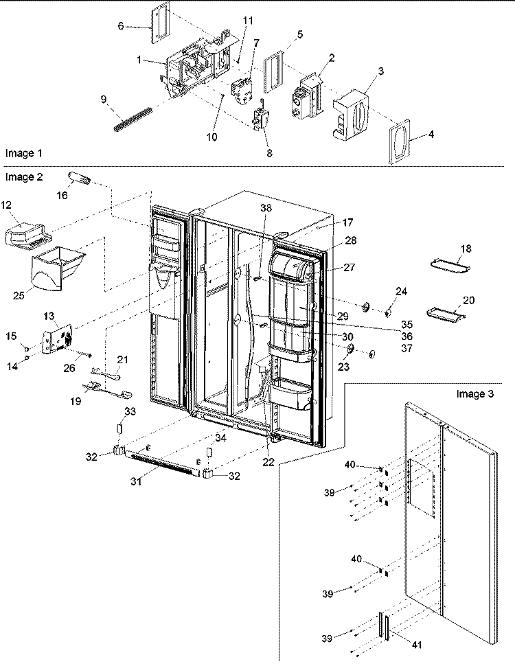 Controls, Light Shield & Door Handles Diagram and Parts List for ARS2667BS PARS2667BS0 Amana Refrigerator
