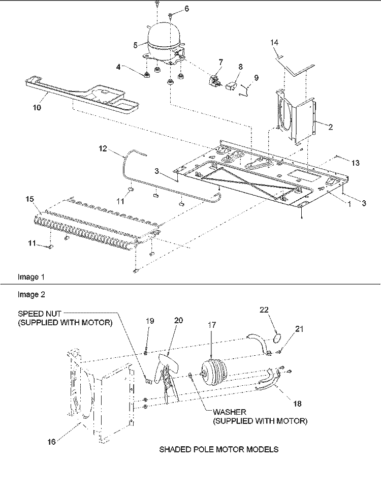 Machine Compartment Diagram and Parts List for ARS2667BS PARS2667BS0 Amana Refrigerator