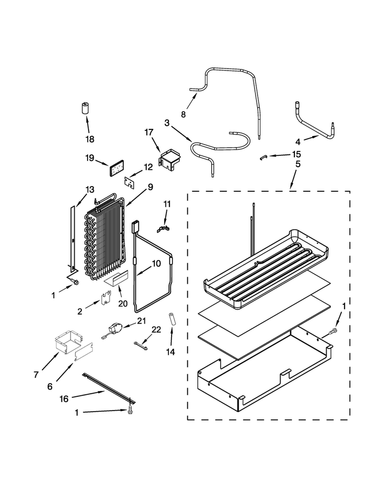 Lower Unit And Tube Parts Diagram and Parts List for JS42NXFXDE00  Jenn-Air Refrigerator