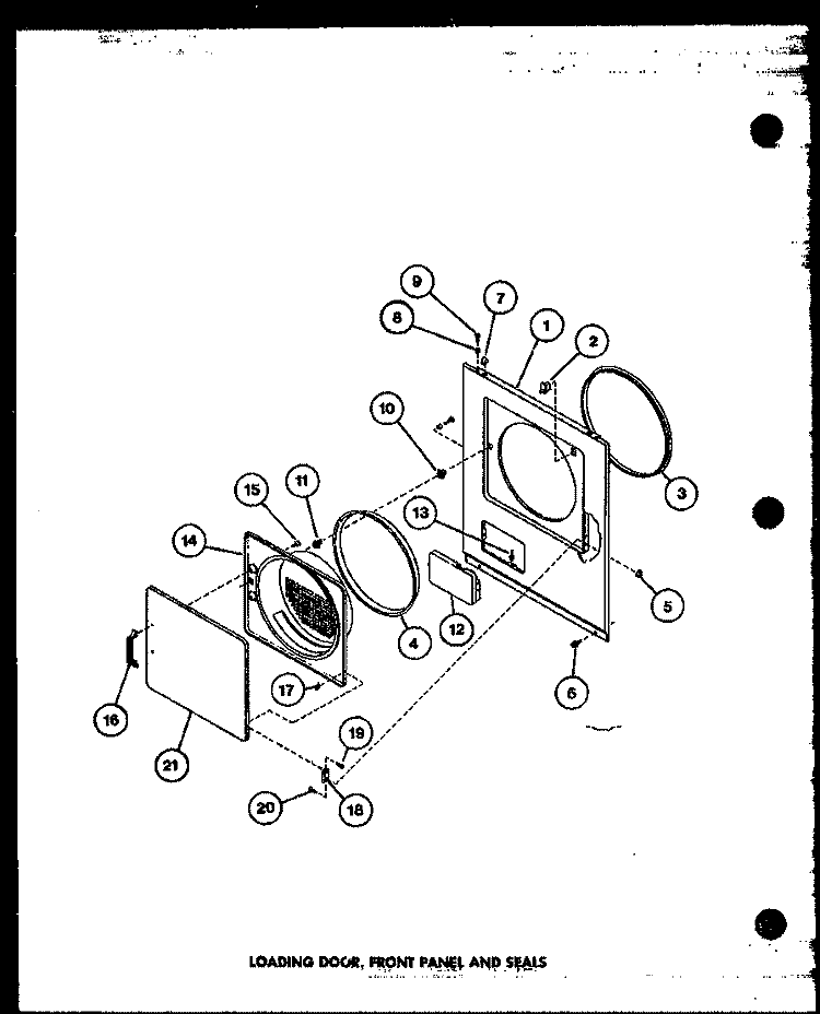LOADING DOOR Diagram and Parts List for LED502 P7762223W Amana Dryer
