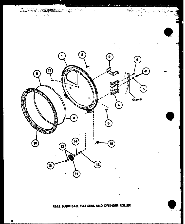 REAR BULKHEAD Diagram and Parts List for LED502 P7762223W Amana Dryer