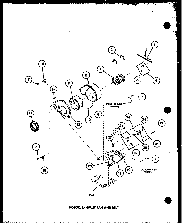 MOTOR Diagram and Parts List for LED502 P7762223W Amana Dryer