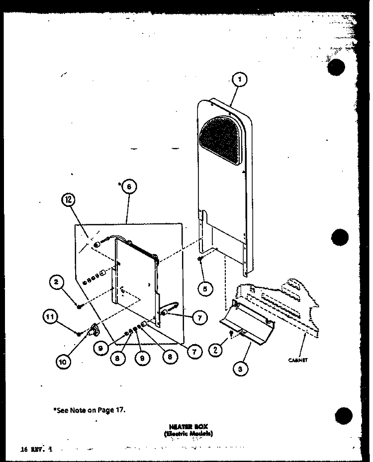 HEATER BOX (ELECTRIC MODELS) Diagram and Parts List for LED502 P7762223W Amana Dryer