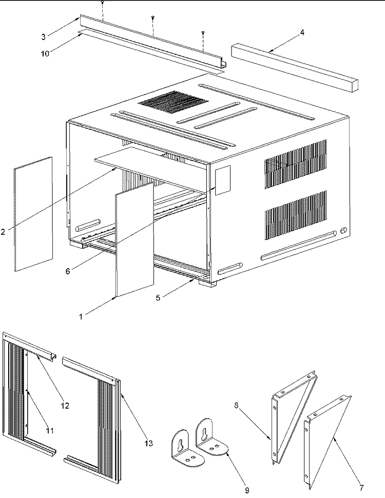 OUTER CASE ASSEMBLY Diagram and Parts List for AAC202SRA PAAC202SRA0 Amana Air Conditioner