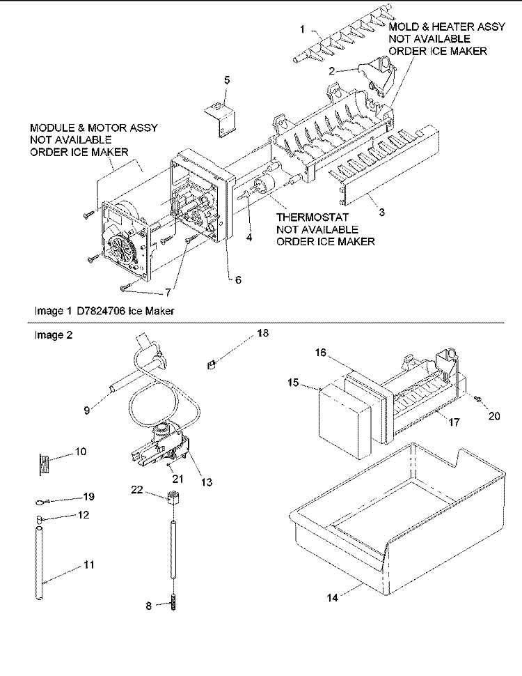 Ice Maker and Add on Ice Maker Kit Diagram and Parts List for ARS2606BW PARS2606BW0 Amana Refrigerator