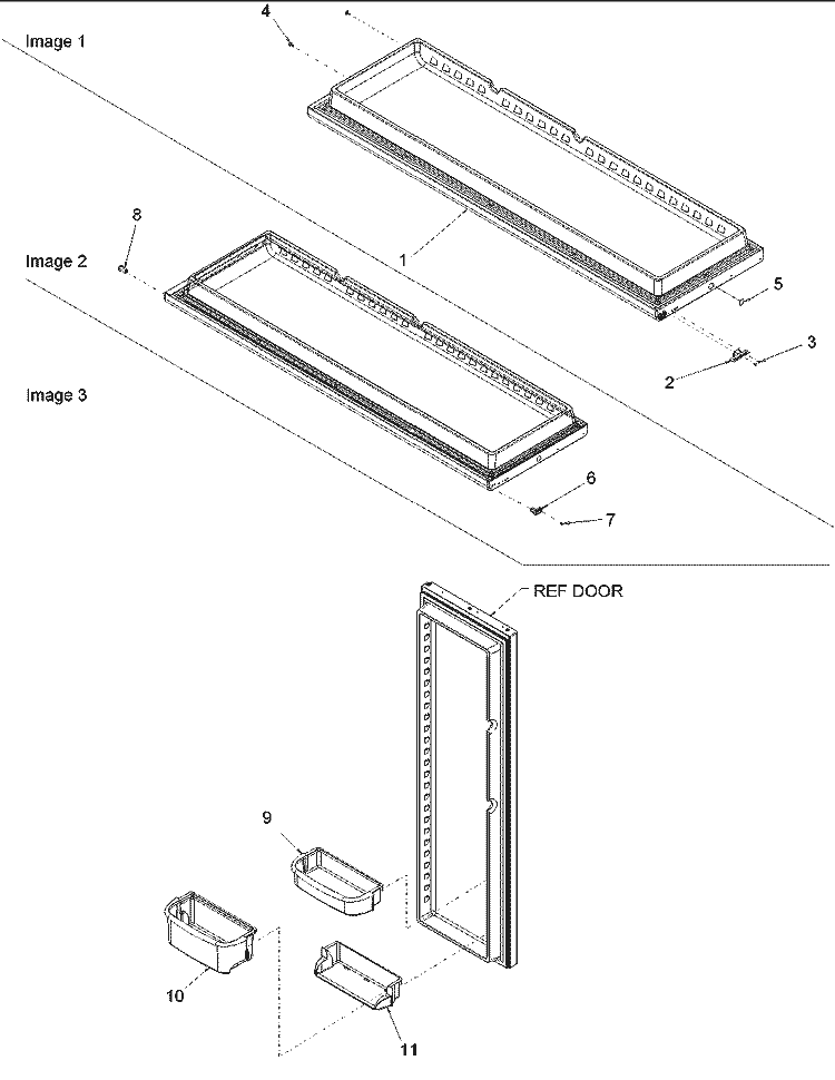 Refrigerator Door Diagram and Parts List for ARSE667BC PARSE667BC0 Amana Refrigerator
