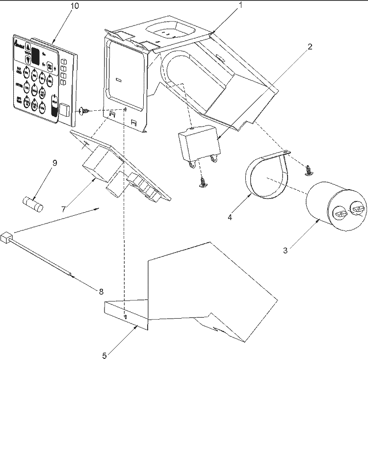 CONTROL ASSEMBLY Diagram and Parts List for AAC061STA PAAC061STA0 Amana Air Conditioner