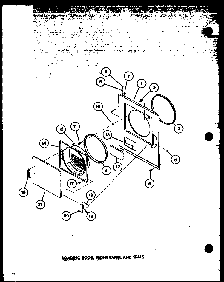 LOADING DOOR Diagram and Parts List for LED902 P7804819W Amana Dryer