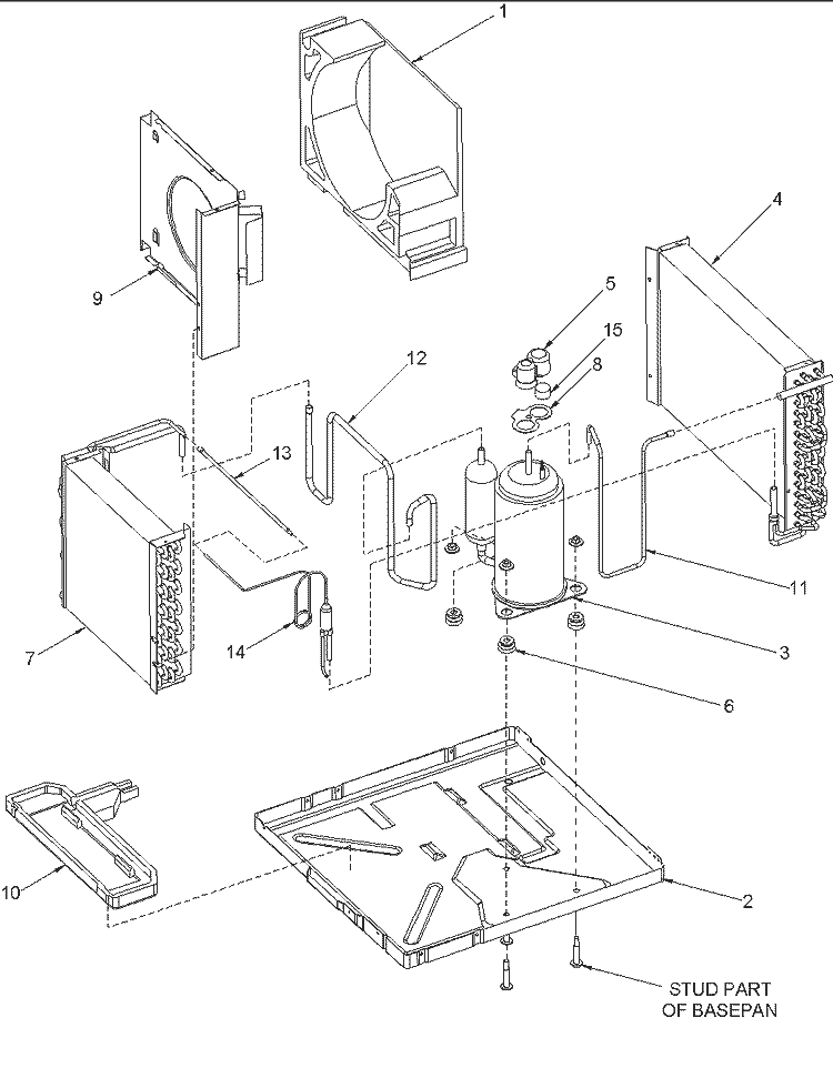 CHASSIS ASSEMBLY Diagram and Parts List for AAC081STA PAAC081STA0 Amana Air Conditioner