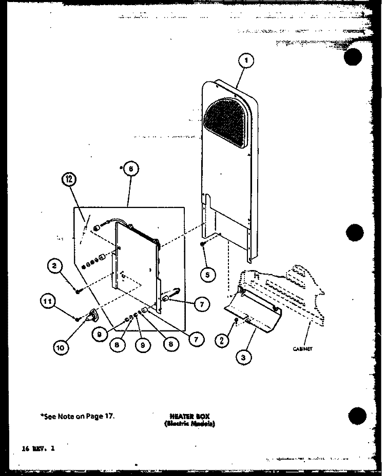 HEATER BOX (ELECTRIC MODELS) Diagram and Parts List for LED902 P7804819W Amana Dryer
